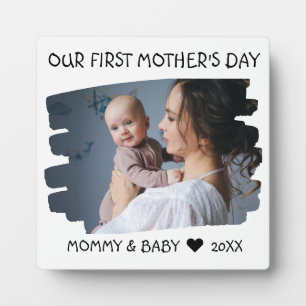 Junge Mutter des ersten Muttertages Baby Foto Keep Fotoplatte