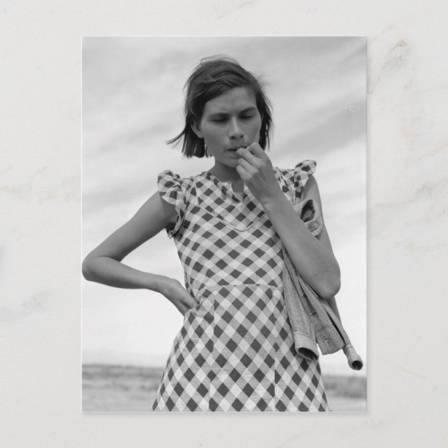 Junge Mutter in Kalifornien 1937 Postkarte (Vorderseite)