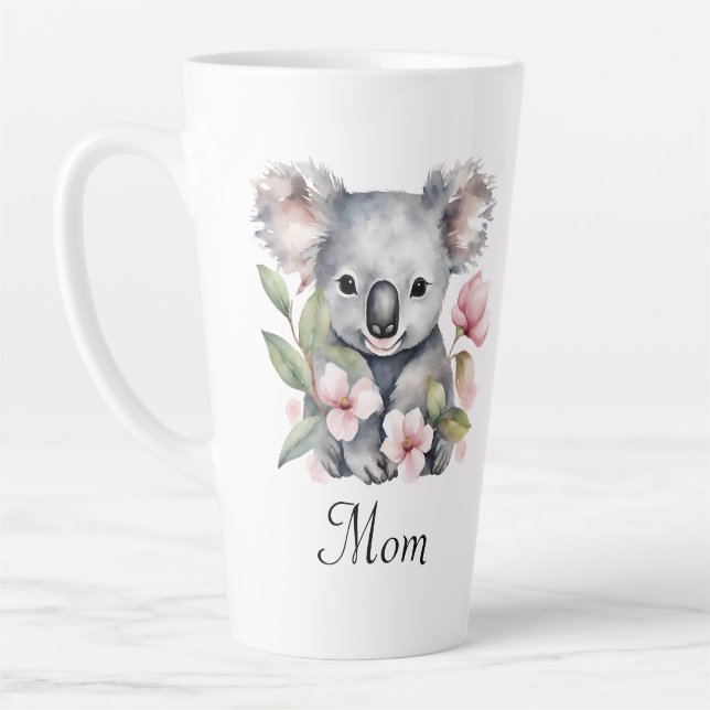 Junge Mutter Koala Bear Floral Milchtasse (Links)
