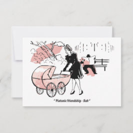 Junge Mutter mit Baby Stroller, lustig Save The Date
