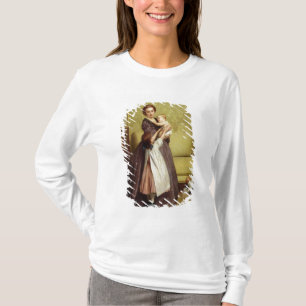 Junge Mutter mit ihren Kindern in einem Salon T-Shirt