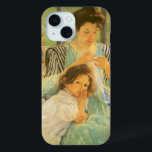 Junge Mutter Nähen von Mary Cassatt, Vintag Art title_seo2<br><div class="desc">Young Mother Sewing (c. 1900) von Mary Cassatt ist ein Vintager Impressionismus feine Kunst Familie Portrait Gemälde. Ein Mädchen, ihre Tochter, lehnt sich auf ihren Schoß. Hinter ihnen steht eine Vase mit einem Strauß Blume. Eine Mutter reparierte Kleidung mit einem Kind. Über die Künstlerin: Mary Stevenson Cassatt (1844-1926) war eine...</div>