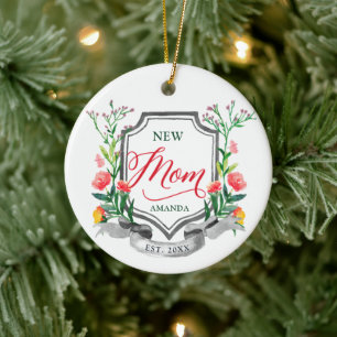 Junge Mutter Personalisierte Wasserfarben Keramik Ornament