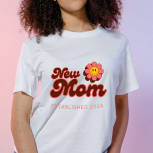 Junge Mutter, Retrosa Blume Jahr für Jahr T-Shirt