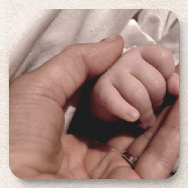 Junge Mutter und Baby - Lebensfreude Untersetzer (Vorderseite)