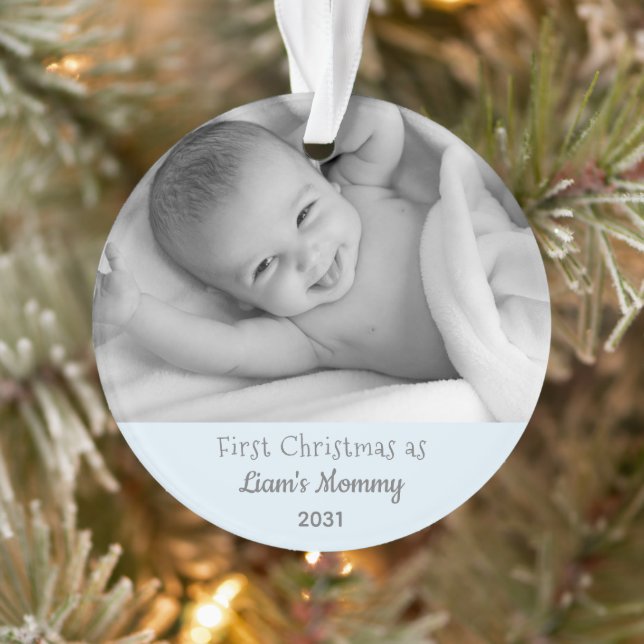 Junge Mutter Weihnachten als Mommy Personalisiert Ornament (Baum)