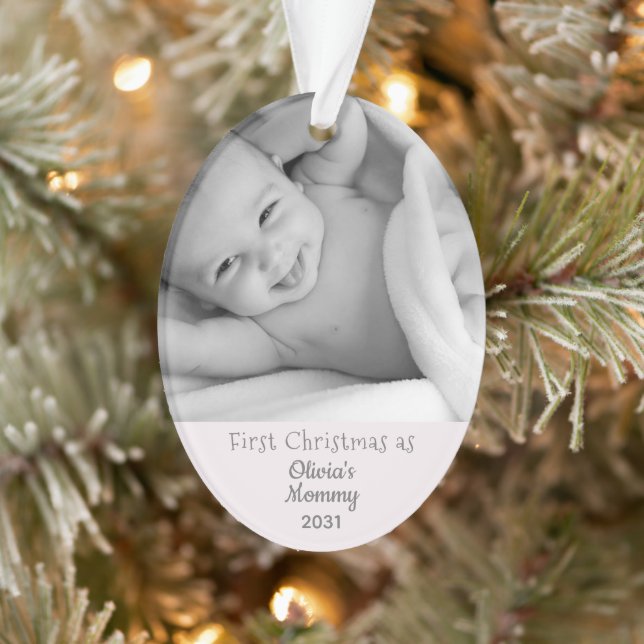 Junge Mutter Weihnachten als Mommy Personalisiert Ornament (Baum)