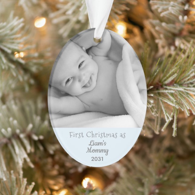 Junge Mutter Weihnachten als Mommy Personalize Fot Ornament (Baum)