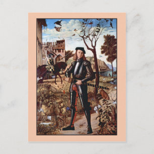 Junge Nacht in einer Landschaft von Vittore Carpac Postkarte