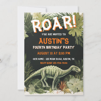 Junge oder Mädchen Dinosaur Thema Geburtstagsparty Einladung