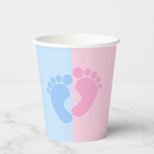 Junge oder Mädchen Gender Reveal Baby Shower Baby Pappbecher