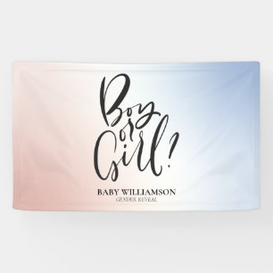 Junge oder Mädchen Gender Reveal Ombre Party Deko Banner