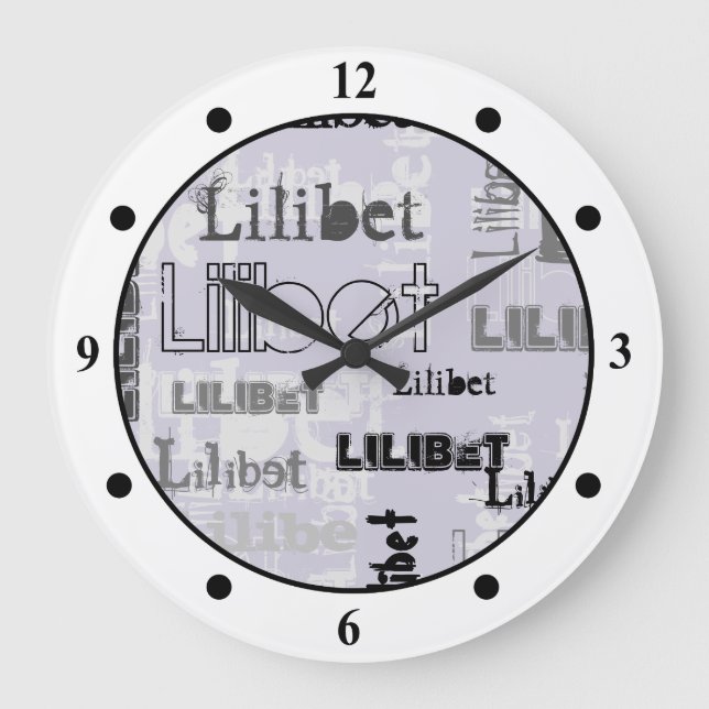 Junge oder Mädchen Trendy Name Geschenke Zubehör L Große Wanduhr (Vorderseite)