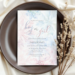 Junge oder Mädchen Winter Pink Blue Snowflake Einladung