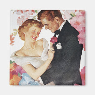 Junge Paare in der formellen Kleidung Magnet