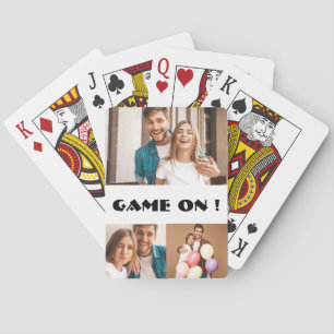 Junge Paare Spiel auf Foto Collage personalisiert Spielkarten