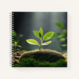 Junge Pflanze Kieselwasser Ruhe Notizbuch