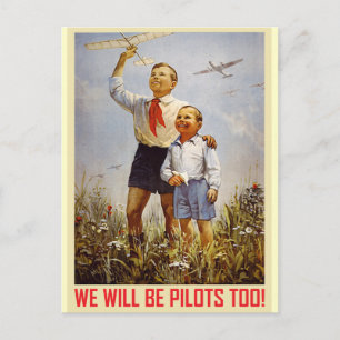 Junge Piloten Postkarte