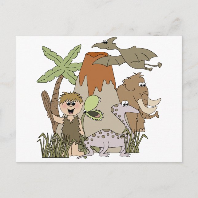 Junge prähistorische Leben Postkarte (Vorderseite)