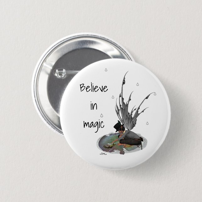 Junge Regenhaare mit Frosch-Button-Taste Button (Vorne & Hinten)