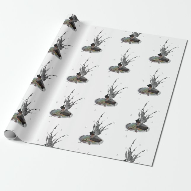 Junge Regenhaare mit Froschwackelpapier Geschenkpapier (Ungerollt)