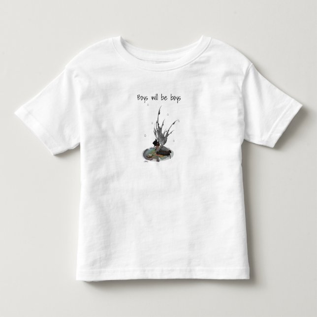 Junge Regenmädchen mit Frosch Kindermädchen T - Sh Kleinkind T-shirt (Vorderseite)