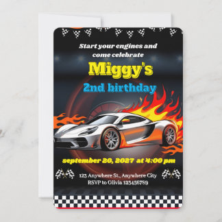 Junge Rennen Auto Hot Wheels Einladungen Geburtsta