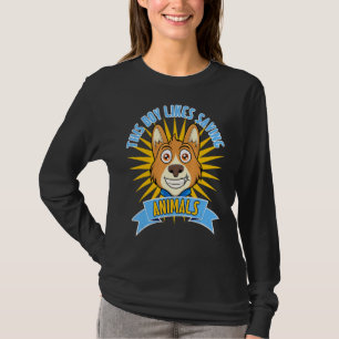 Junge Rette gerne Tiere retten Katzen Hunde T-Shirt