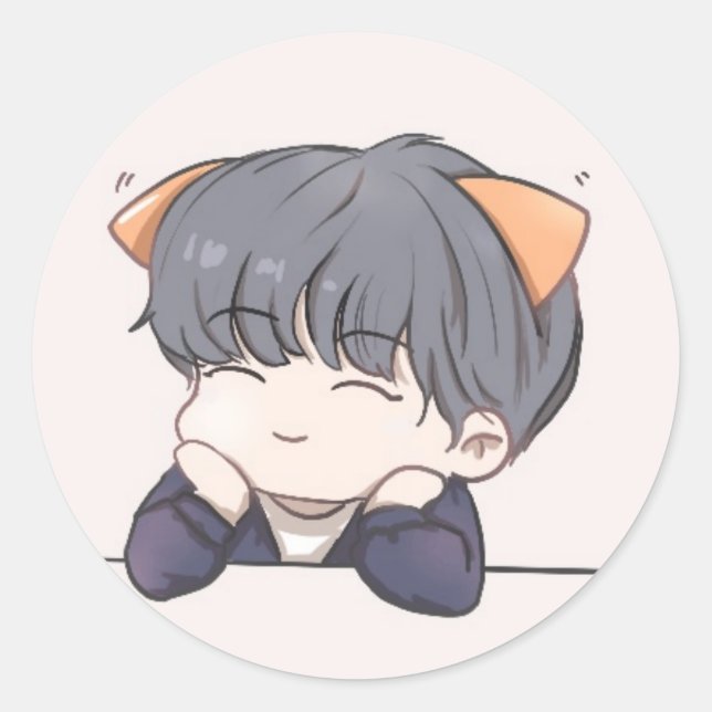 Junge Runder Aufkleber (Vorderseite)