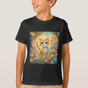 Junge schöne Katze mit leuchtenden Augen Aufkleber T-Shirt