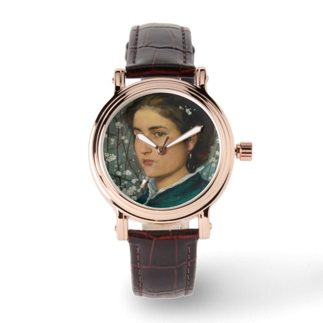 Junge Schönheit (elegante Frau) (weibliches Portra Armbanduhr (Vorderseite)