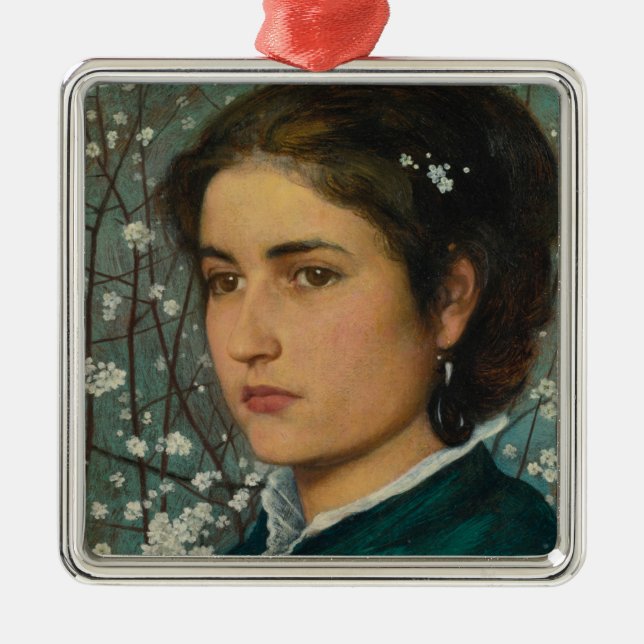 Junge Schönheit (elegante Frau) (weibliches Portra Ornament Aus Metall (Vorne)