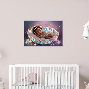 Junge schwarze Prinzessin neugeborenes Baby Mädche Poster