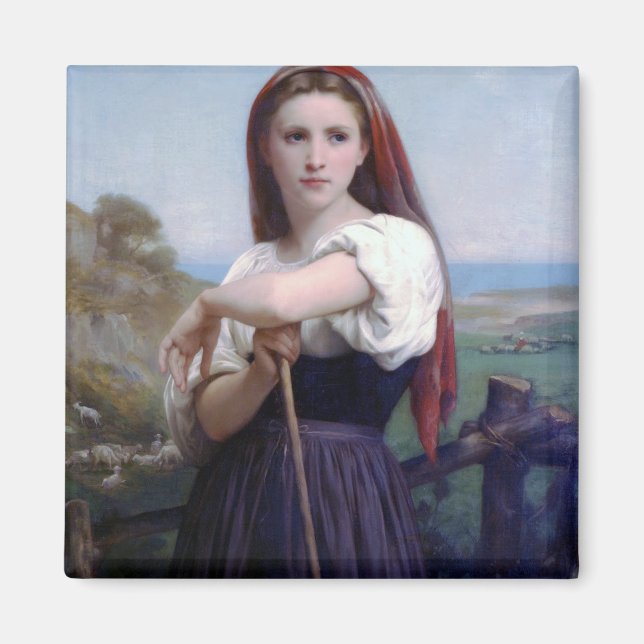 Junge Shepherdess, Bouguereau Magnet (Vorne)