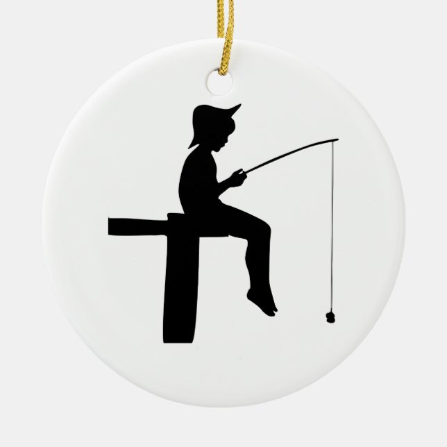 Junge Silhouette Keramik Ornament (Vorne)