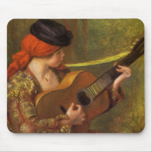 Junge spanische Frau mit einer Gitarre von Pierre  Mousepad