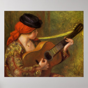 Junge Spanische Frau mit Gitarre von Pierre Renoir Poster