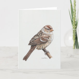 Junge Sparrow-Kunstkarte Dankeskarte