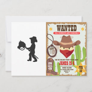 Junge spielt Cowboy - Hintergrundfarbe wählen Einladung