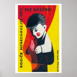Junge spielt mit Streichhölzern - Streichholzschac Poster