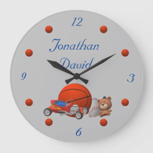 Junge Spielzeuge mit Akryluhr Große Wanduhr