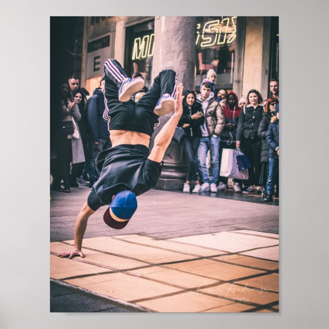 Junge starke Mann Hip Hop Tanz. - Art Print Poster (Vorne)
