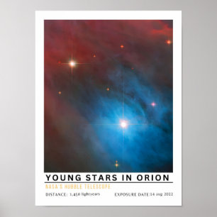 Junge Sterne in der Orion-Raumfahrtbildung Poster
