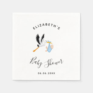 Junge Storchenblau niedliche Babydusche Serviette