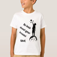 Junge T - Shirt mit der Verfolgung des Traums