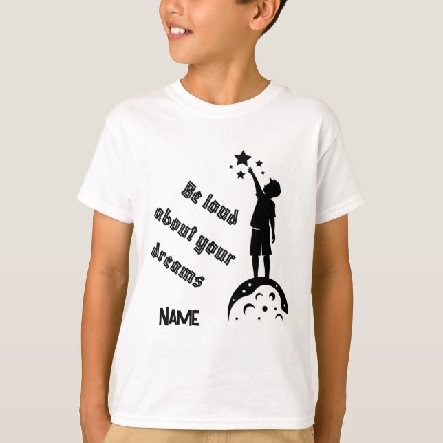 Junge T - Shirt mit der Verfolgung des Traums (Vorderseite)