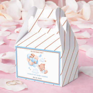 Junge Teddybär „Wir können es kaum erwarten“ Baby Geschenkschachtel