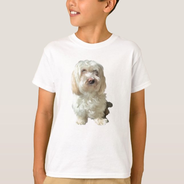 Junge Tee Shirt Havanese Hund (Vorderseite)