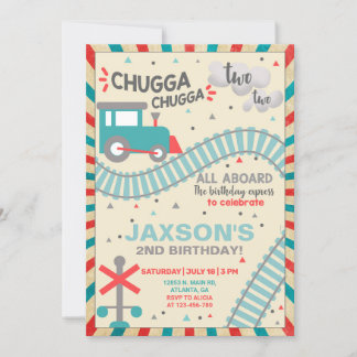 Junge trainieren die Einladung zum 2. Geburtstag.