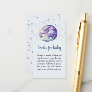 Junge über dem Mond Modernes Baby-Shower-Buch für Begleitkarte